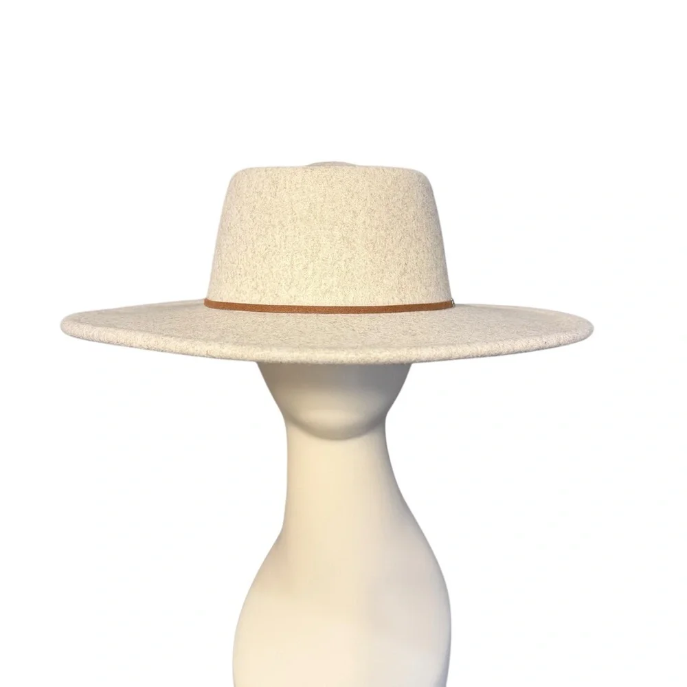 Torrid Cream Felted Bolero Wide-Brim Hat with Tan Band NWT